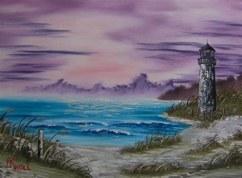 Lighthouse Seascape Painting by Al Knoll - Fine Art America