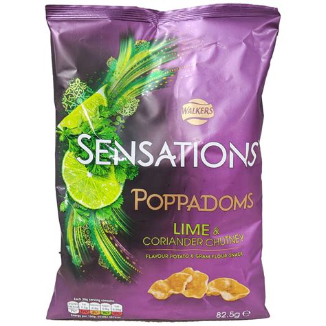 Walker's Sensations Poppadoms Lime & Coriander Chutney 82.5g – Blighty ...