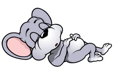 Drawing of a mouse sleeping on the ground Vector Image