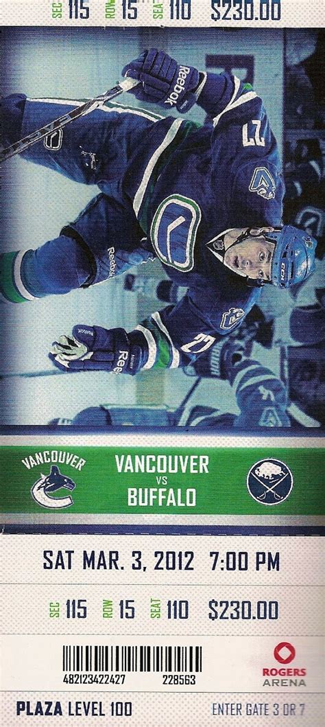 COLLECTING FOR KICKS: GAME DAY - March 3rd, 2012 - Canucks vs. Buffalo