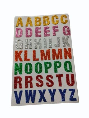 assorted Glitter Alphabet Stickers, For decoration, Packaging Type: Packet at Rs 120/pack in New ...