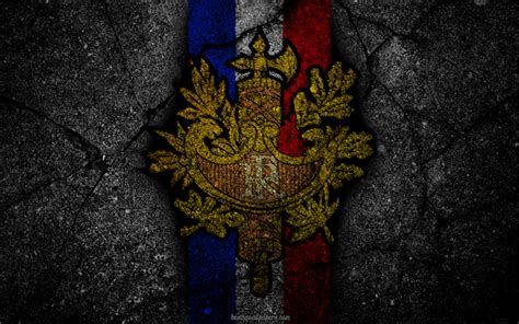 Download wallpapers coat of arms of France, French coat of arms, grunge ...