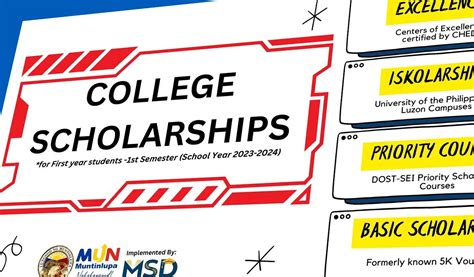 Apply Now: COLLEGE SCHOLARSHIPS! For Incoming First Year Students For 1st Semester School Year ...