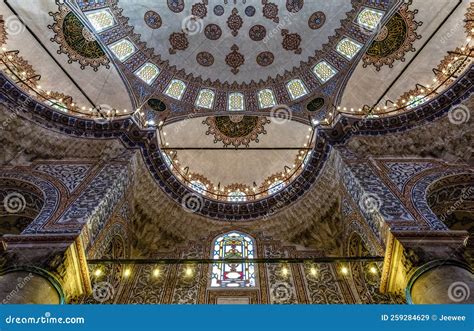 Rich Decorated Interior of the Sultan Ahmed or Blue Mosque in Istanbul, Turkey Editorial Stock ...