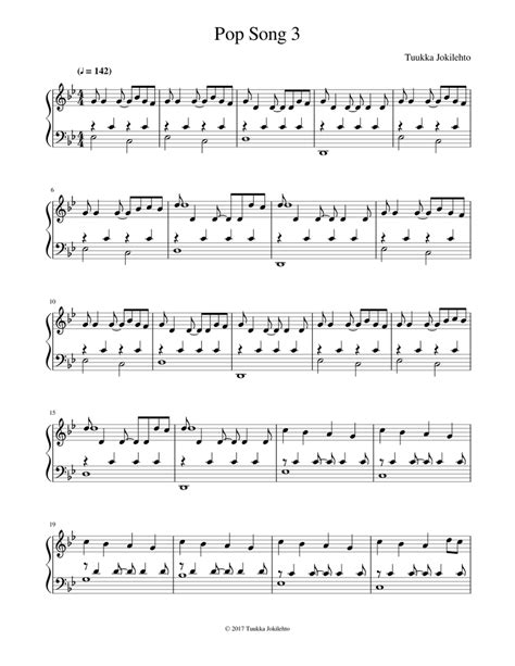 Pop Song 3 Sheet music for Piano (Solo) | Musescore.com