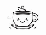 Printable Tea Cup Coloring Sheet  Page sketch template