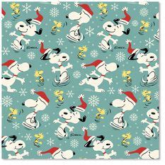 Snoopy and Woodstock Playful Christmas Wrapping Paper - Wrapping Paper ...