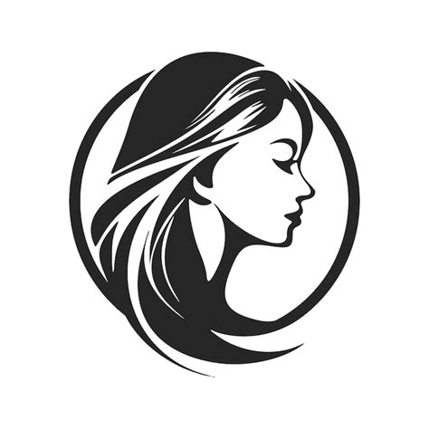 Premium Vector | Black and white logo depicting a beautiful and sophisticated girl Elegant style ...