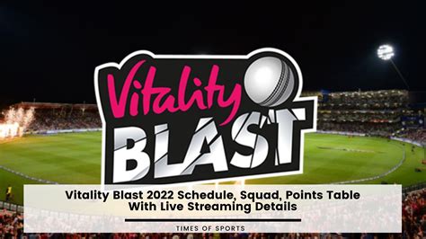 Vitality T20 Blast 2022 Schedule, Squad, Points Table, Live Stream