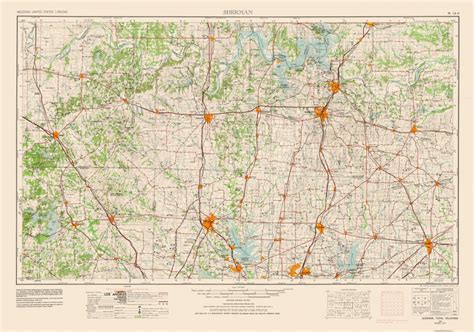 Sherman Texas Quad - Usgs 1954 - 32.80 X 23 - Walmart - Sherman Texas ...