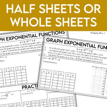 Graph Exponential Functions by Transformations - Notes Lesson ...