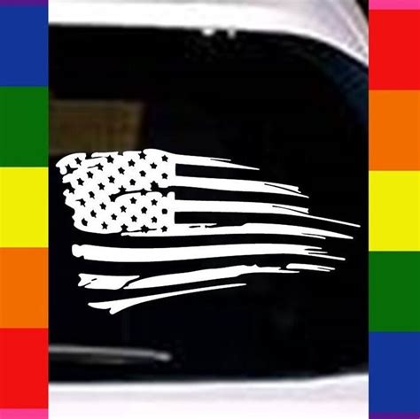 Tattered American Flag Vinyl Sticker Decal for Car Truck - Etsy