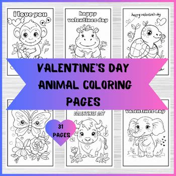 Valentine's Day Animals Coloring Pages - Kids Coloring Pages - Valentines Day