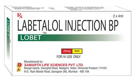 Labetalol HCL Injection 20 MG at Rs 101/vial | Lobet Injection in ...