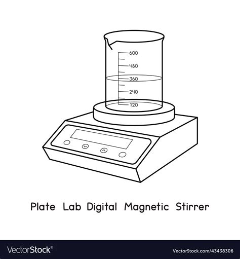 Plate lab digital magnetic stirrer diagram Vector Image