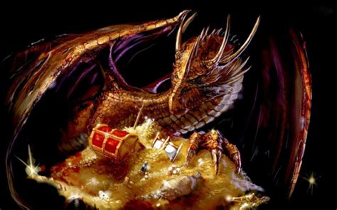 Golden Dragon – Dragon Hoard | Fantasy Art - Mythical Creatures - Dragons and Fairies