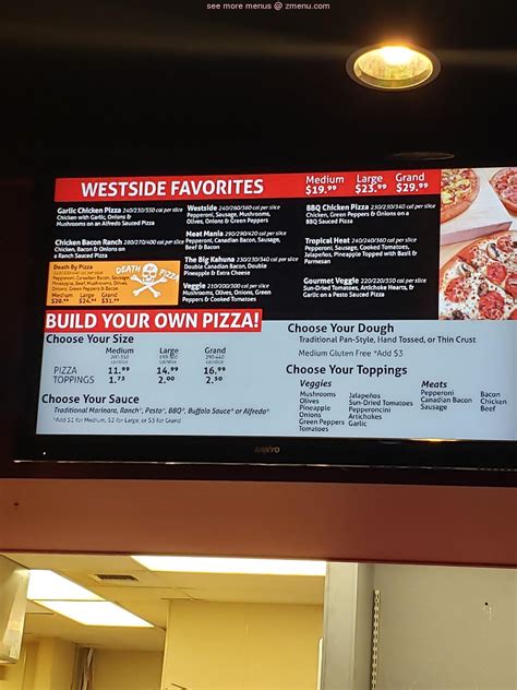 Menu at Westside Pizza pizzeria, Sequim, 540 W Washington St