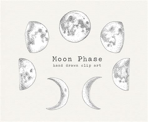 six phases of the moon in black and white with text that reads,'moon ...