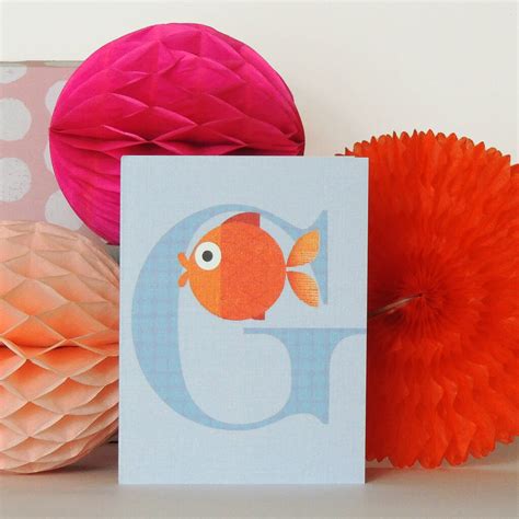 G For Goldfish Card By Kali Stileman Publishing | notonthehighstreet.com