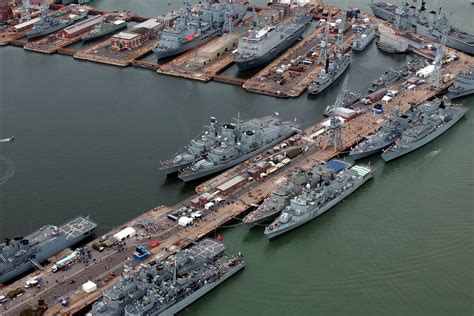 A plethora of ships docked at Portsmouth Naval Base, taking part in the International Fleet ...