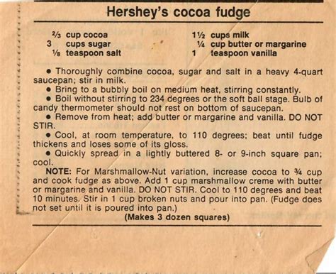 Hershey’s Cocoa Fudge - vintage.recipes | Recipe | Hersheys cocoa fudge ...