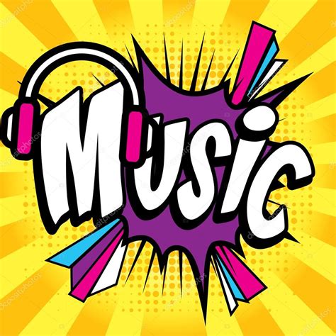 Pop Art comics icon "Music!". — Archivo Imágenes Vectoriales #107874764