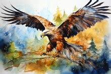 Golden Eagle, Watercolor, Painting Free Stock Photo - Public Domain ...