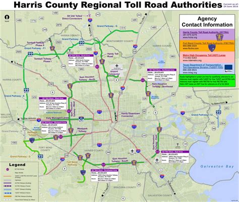 Houston toll road map - Map of Houston toll roads (Texas - USA)