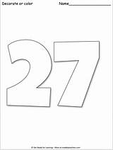 Giant Number 27 Coloring Page  Made By Teachers Pages Math sketch template