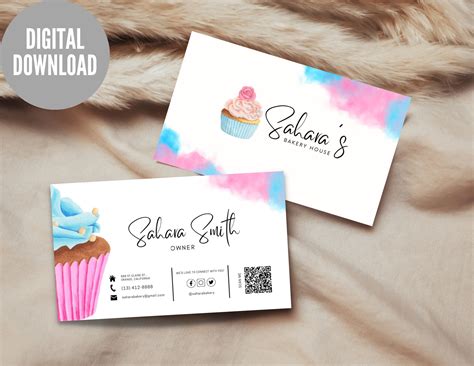 Bakery Business Card Template Cake Business Card Custom - Etsy