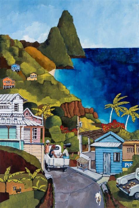 Saint Lucia 1 | Etsy | Painting, Original landscape painting, St lucia