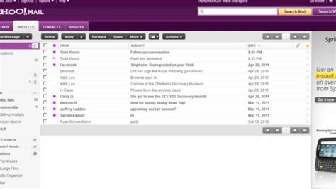 Yahoo! Mail: Navigating the inbox with a screen reader - YouTube