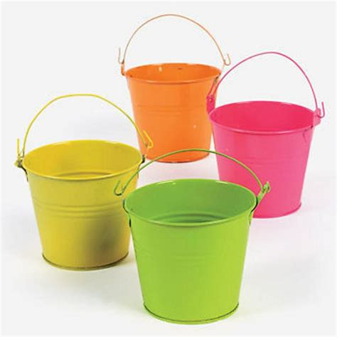 NEON ASSORTED COLORED TIN PAILS BUCKETS NEW (LOT OF 12) HUGE LOT | eBay