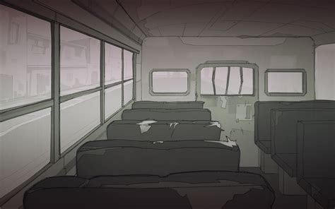 ArtStation - School bus interior shot