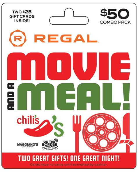 Amazon.com: Brinker/Regal Entertainment Movie & A Meal Gift Cards, Multipack of 2 - $25 : Gift Cards