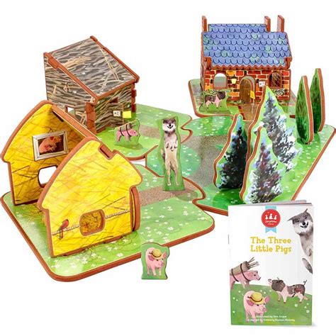 The Three Little Pigs Book and Playset - SYTSTTBPTPE1 | Storytime Toys Inc | Pretend & Play