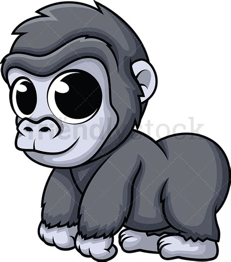 Cute Gorilla Drawing at PaintingValley.com | Explore collection of Cute ...