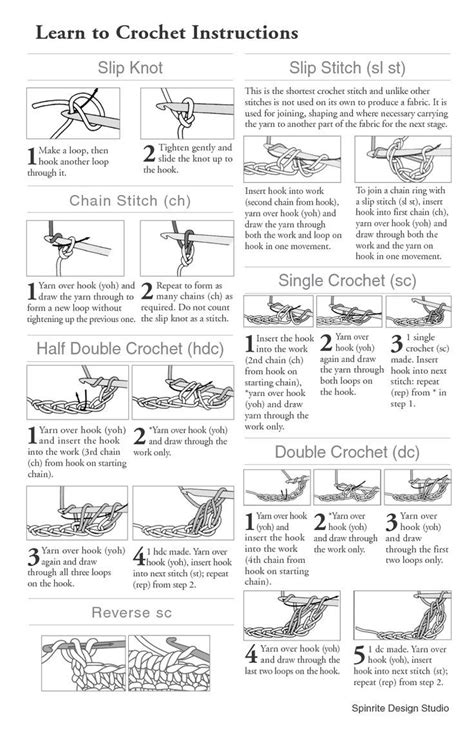 instructions to crochet instructions for knitting