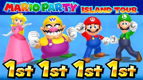 Mario Party Island Tour MiniGames Luigi Vs Peach Vs Mario Vs Wario (Master Difficulty) - YouTube