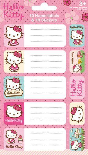 Hello Kitty - Pink - Name Labels (10 Name Label Stickers) | Hello kitty ...