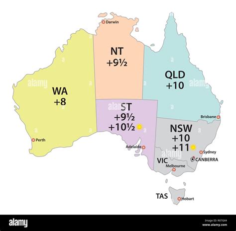 Time Zones Australia Map - Rosa Wandie