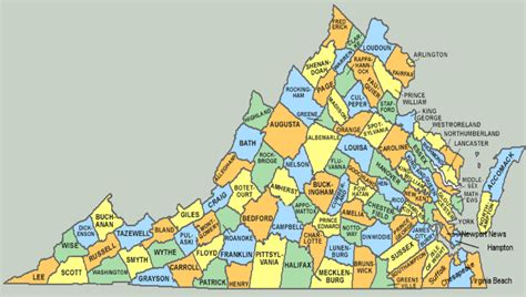 Virginia County Maps Counties Printable | Virginia Map