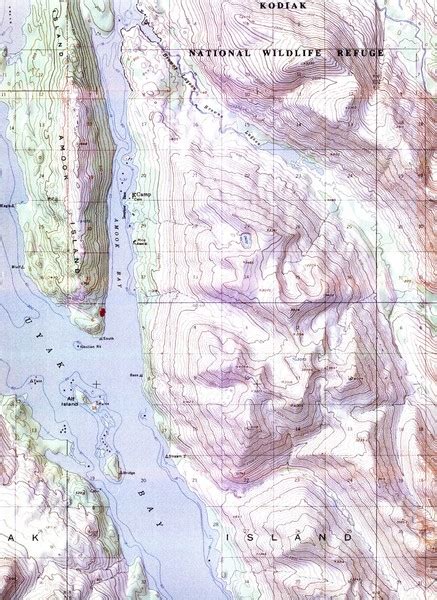 Kodiak Island Topo Map - Kodiak Island Alaska • mappery