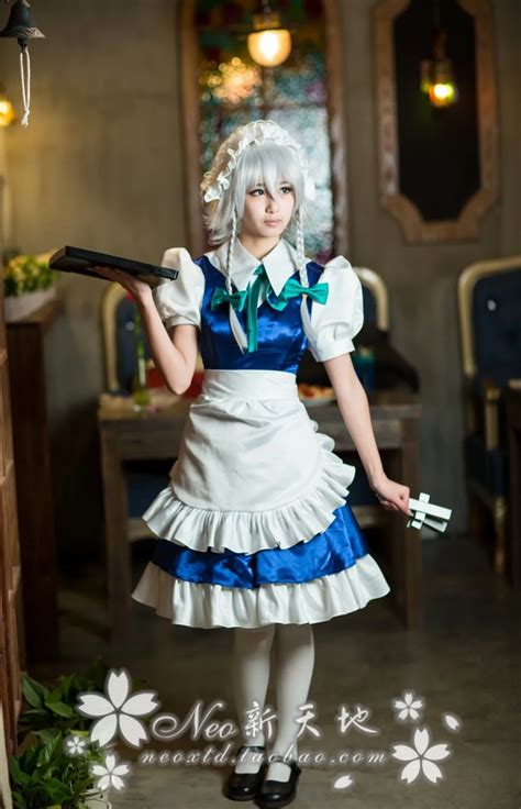 TouHou Project Anime cos Izayoi Sakuya Maid Halloween cosplay Dress ...