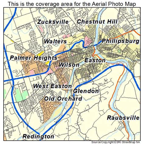 Aerial Photography Map of Easton, PA Pennsylvania