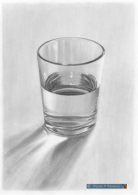 Realistic glass of water in graphite pencil.Watch the progress: www.youtube.com/watch?v=JkDa3T ...