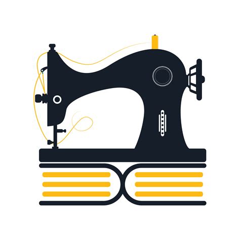 Sewing machine book silhouette. Stitching info logo concept design ...