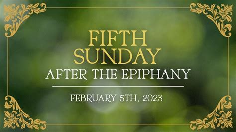 Worship, Fifth Sunday after the Epiphany, 2.5.2023 - YouTube