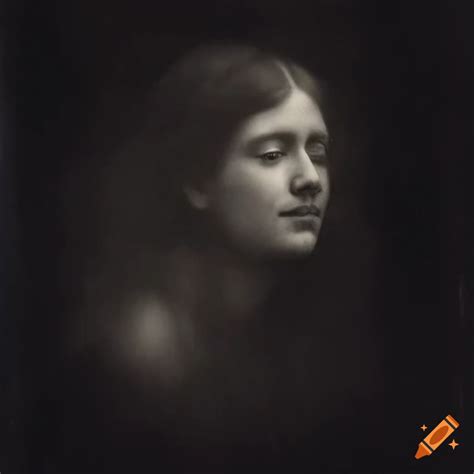 Mezzotint of a beautiful woman with closed eyes on Craiyon