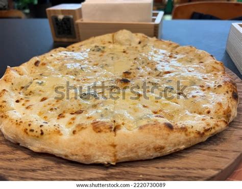 Closeup Cheese Pizza Four Types Cheese Stock Photo 2220730089 ...